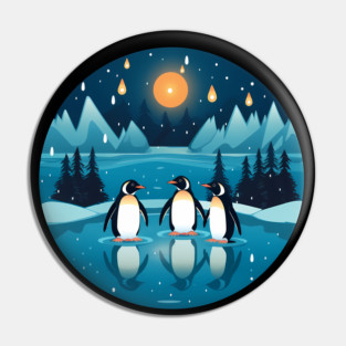 Penguin in Ornmament, Love Penguins Pin