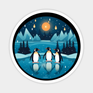 Penguin in Ornmament, Love Penguins Magnet