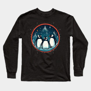 Penguin in Ornmament, Love Penguins Long Sleeve T-Shirt