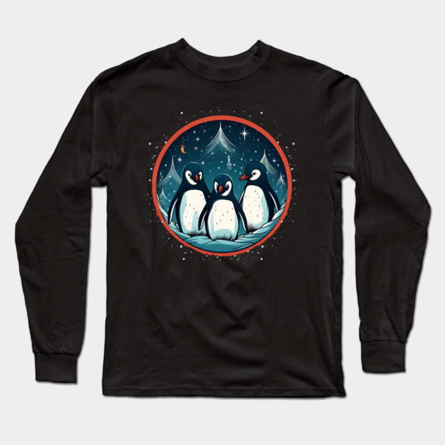 Penguin in Ornmament, Love Penguins Long Sleeve T-Shirt by logiamerch