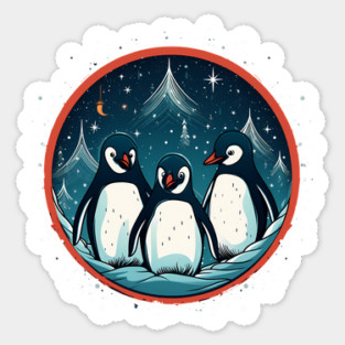 Penguin in Ornmament, Love Penguins Sticker