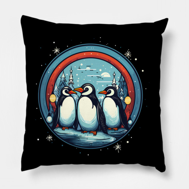Penguin in Ornmament , Love Penguins Pillow by logiamerch