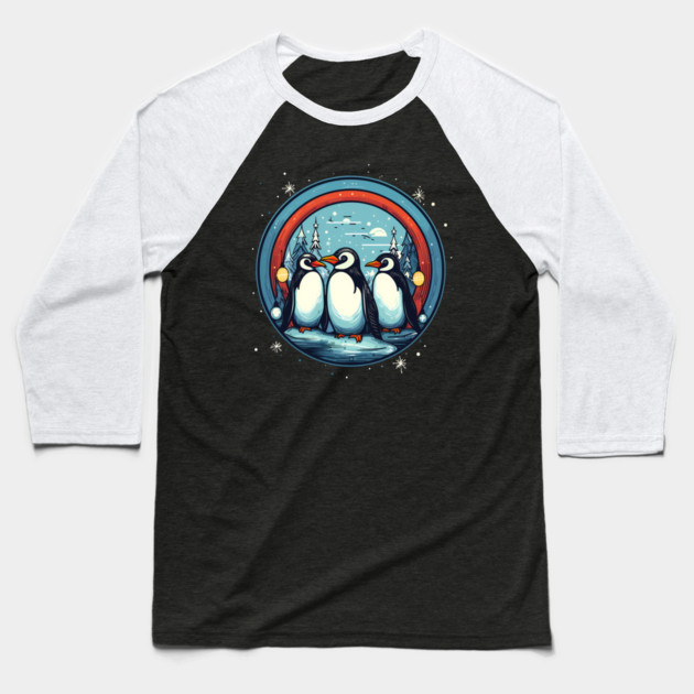 Penguin in Ornmament , Love Penguins Baseball T-Shirt by logiamerch