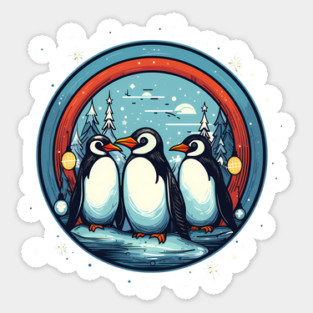 Penguin in Ornmament , Love Penguins Sticker