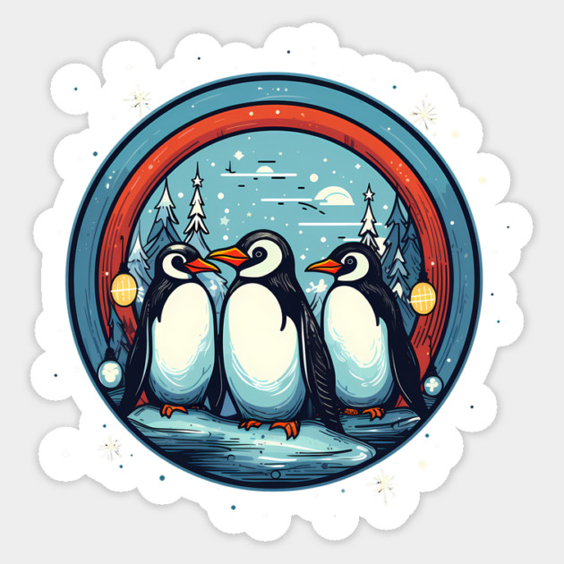 Penguin in Ornmament , Love Penguins Sticker by logiamerch
