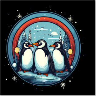 Penguin in Ornmament , Love Penguins Posters and Art
