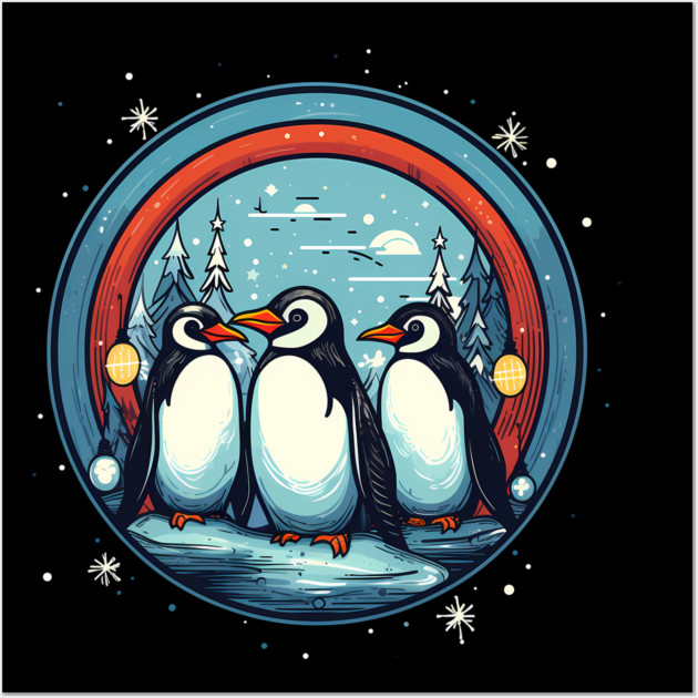 Penguin in Ornmament , Love Penguins Wall Art by logiamerch