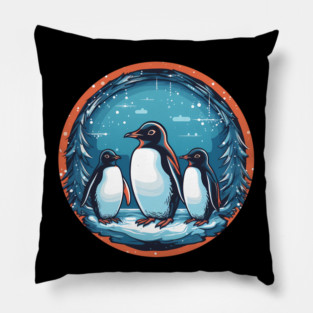 Penguin in Ornmament, Love Penguins Pillow