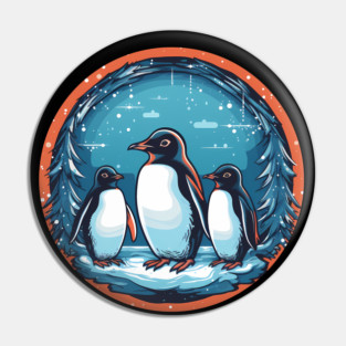 Penguin in Ornmament, Love Penguins Pin