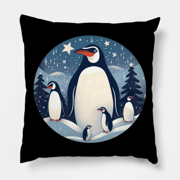 Penguin in Ornmament , Love Penguins Pillow by logiamerch