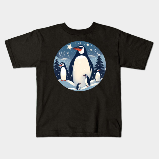 Penguin in Ornmament , Love Penguins Kids T-Shirt by logiamerch