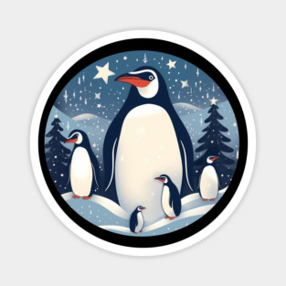 Penguin in Ornmament , Love Penguins Magnet