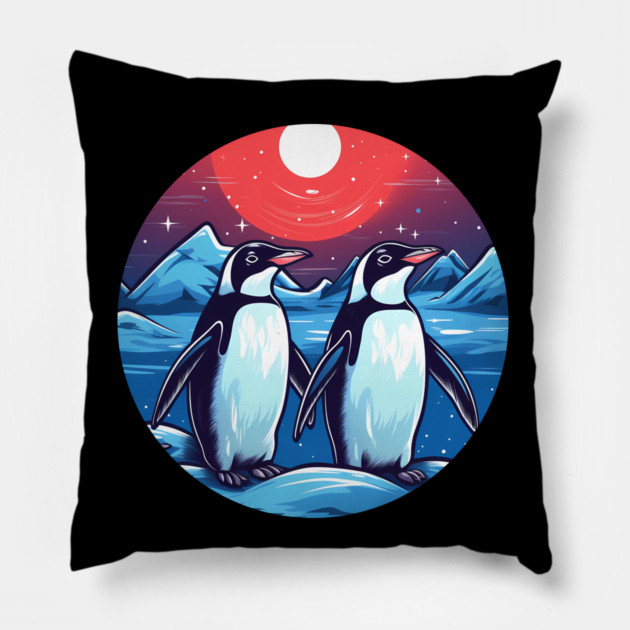 Penguin in Ornmament, Love Penguins Pillow by logiamerch