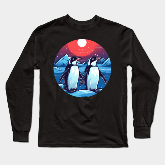 Penguin in Ornmament, Love Penguins Long Sleeve T-Shirt by logiamerch