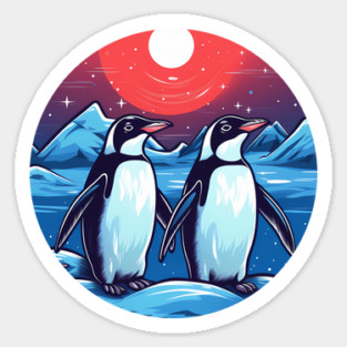 Penguin in Ornmament, Love Penguins Sticker