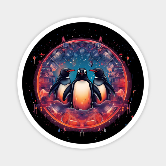 Penguin in Ornmament, Love Penguins Magnet by logiamerch