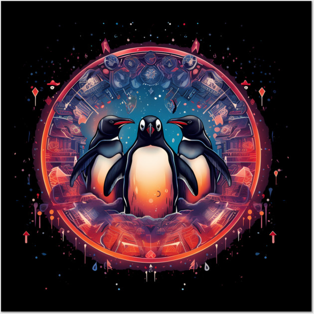 Penguin in Ornmament, Love Penguins Wall Art by logiamerch