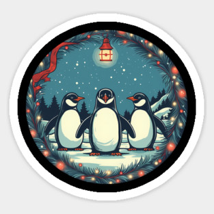 Penguin in Ornmament, Love Penguins Sticker