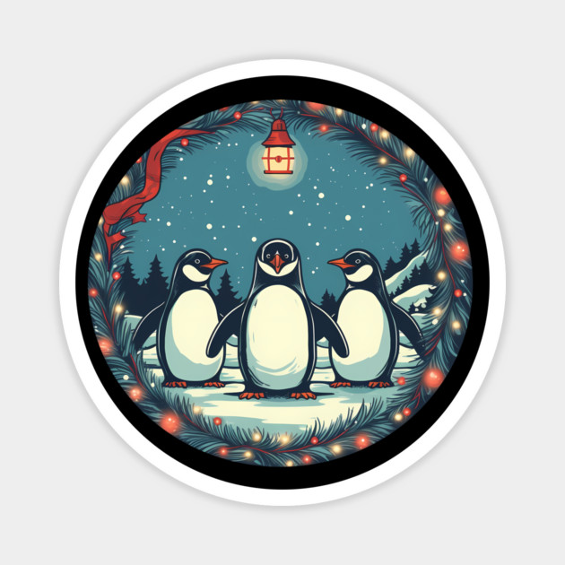 Penguin in Ornmament, Love Penguins Magnet by logiamerch