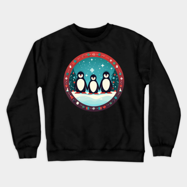 Penguin in Ornmament, Love Penguins Crewneck Sweatshirt by logiamerch