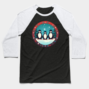 Penguin in Ornmament, Love Penguins Baseball T-Shirt