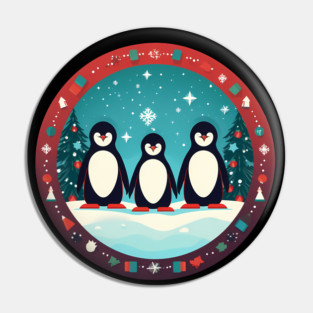 Penguin in Ornmament, Love Penguins Pin