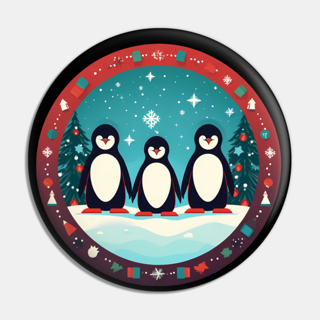 Penguin in Ornmament, Love Penguins Pin by logiamerch