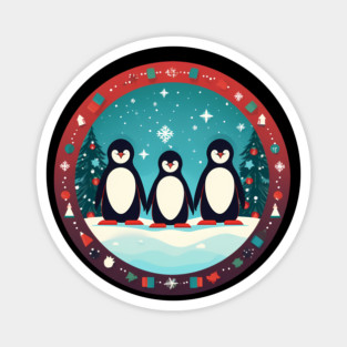 Penguin in Ornmament, Love Penguins Magnet