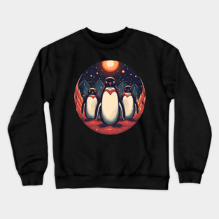 Penguin in Ornmament, Love Penguins Crewneck Sweatshirt