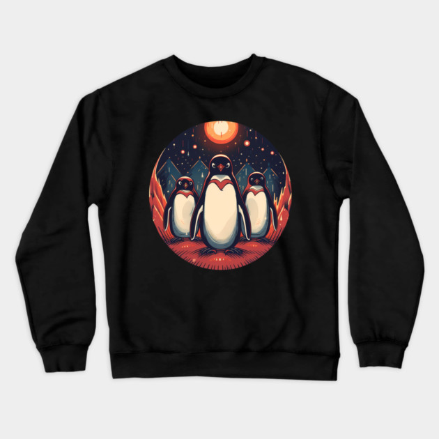 Penguin in Ornmament, Love Penguins Crewneck Sweatshirt by logiamerch