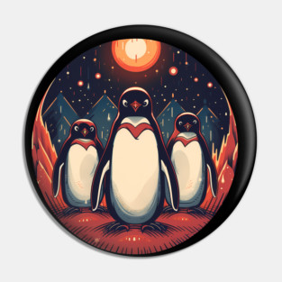 Penguin in Ornmament, Love Penguins Pin