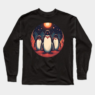 Penguin in Ornmament, Love Penguins Long Sleeve T-Shirt
