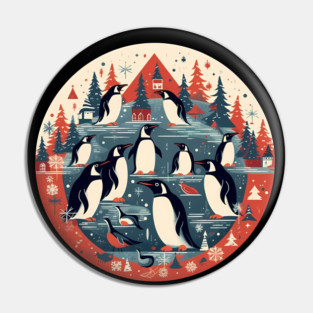 Penguin in Ornmament, Love Penguins Pin