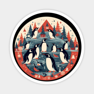 Penguin in Ornmament, Love Penguins Magnet