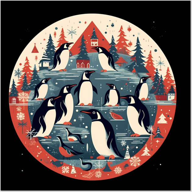 Penguin in Ornmament, Love Penguins Wall Art by logiamerch