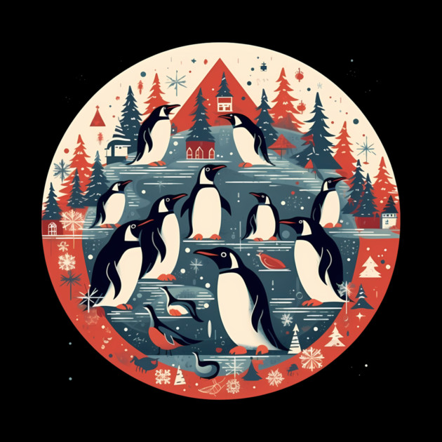 Penguin in Ornmament, Love Penguins by logiamerch