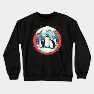 Penguin in Ornmament, Love Penguins Crewneck Sweatshirt