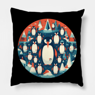 Penguin in Ornmament, Love Penguins Pillow