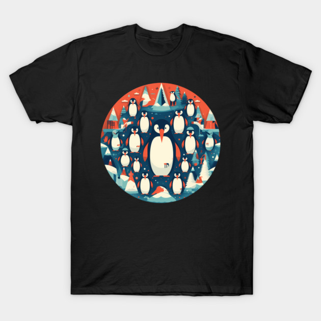 Penguin in Ornmament, Love Penguins T-Shirt by logiamerch