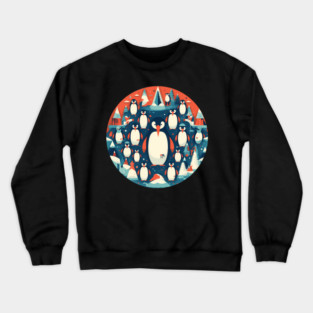Penguin in Ornmament, Love Penguins Crewneck Sweatshirt