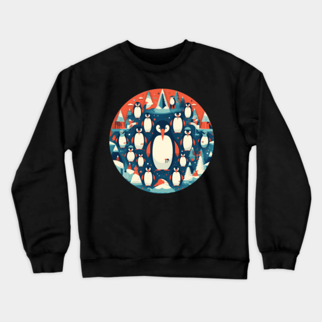 Penguin in Ornmament, Love Penguins Crewneck Sweatshirt by logiamerch