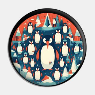Penguin in Ornmament, Love Penguins Pin