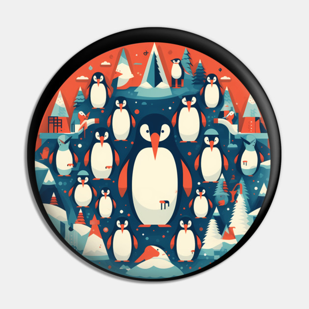 Penguin in Ornmament, Love Penguins Pin by logiamerch