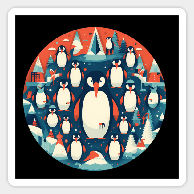 Penguin in Ornmament, Love Penguins Sticker by logiamerch