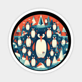 Penguin in Ornmament, Love Penguins Magnet