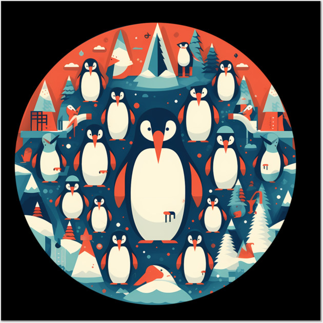 Penguin in Ornmament, Love Penguins Wall Art by logiamerch