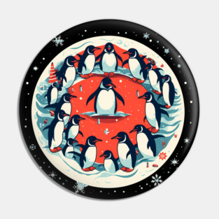Penguin in Ornmament, Love Penguins Pin