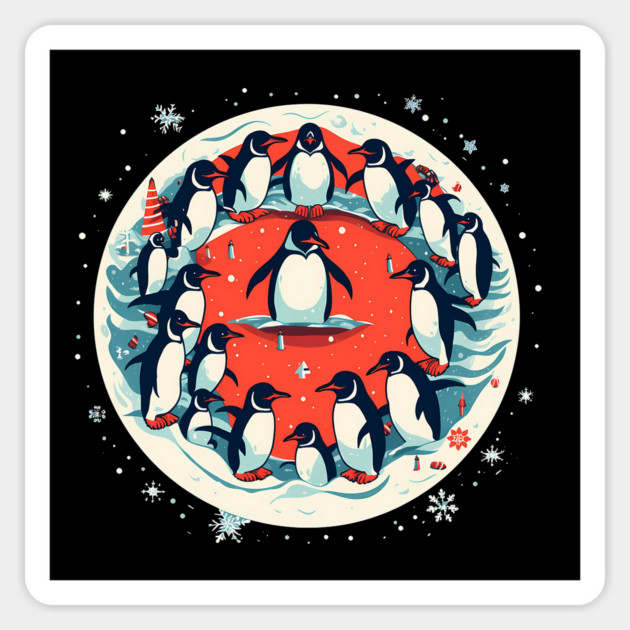 Penguin in Ornmament, Love Penguins Sticker by logiamerch