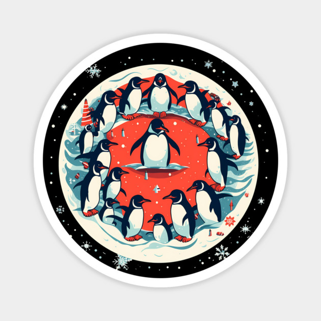 Penguin in Ornmament, Love Penguins Magnet by logiamerch