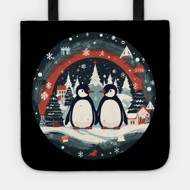 Penguin in Ornmament, Love Penguins Tote by logiamerch